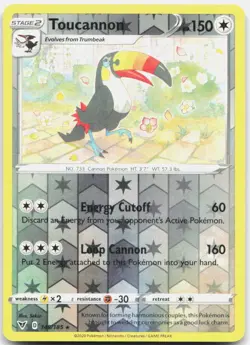 Toucannon 145/185 Rare Vivid Voltage Pokemon Reverse Holo Near Mint - Image 1
