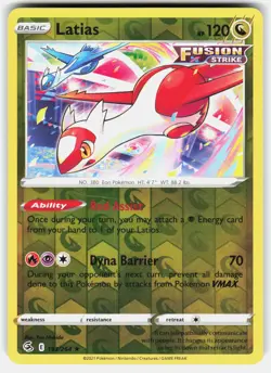 Latias 193/264 Rare Fusion Strike Pokemon Reverse Holo Near Mint - Image 1