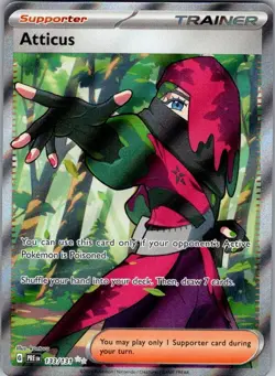 Atticus 133/131 Holo Ultra Rare Prismatic Evolutions Pokemon Near Mint - Image 1