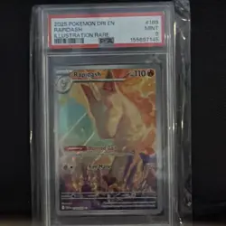 Pokemon TCG Rapidash 189/182 SV10 Illustration Rare Holo PSA 9 - Image 1