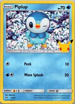 Piplup 020/025 Promo McDonald's 25th Anniversary Promos Pokemon Holo Near Mint - Image 2