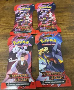 Pokemon Scarlet & Violet Destined Rivals Sleeved Booster Pack Lot x4 Sealed - Image 1