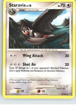 Staravia 52/100 Uncommon Stormfront Pokemon Lightly Played - Image 1