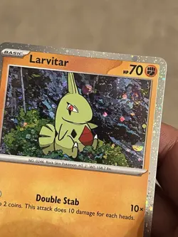 Larvitar - Cosmo Holo SWIRL 110/193 Pokemon TCG Paldea Evolved NM - Image 1