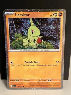 Larvitar - Cosmo Holo SWIRL 110/193 Pokemon TCG Paldea Evolved NM - Image 2