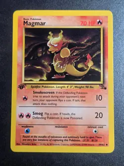 Magmar 39/62 NM Fossil Uncommon Pokemon 1st Edition - Image 1