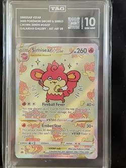 2023 Pokemon Simisear VSTAR GG37/GG70 Crown Zenith Galarian Gallery TAG 10 - Image 1