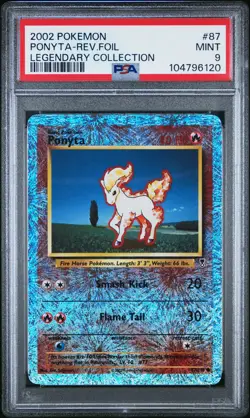 2002 POKEMON LEGENDARY COLLECTION #87 PONYTA-REVERSE FOIL PSA 9 - Image 1
