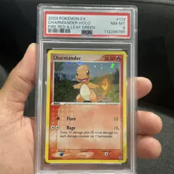 2004 POKEMON EX FIRE RED & LEAF GREEN #113 CHARMANDER-HOLO PSA 8 - Image 1
