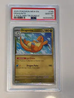DRAGONITE SV 151 COSTCO MINI TIN COLLECTION 149 COSMOS PROMO PSA 10 - Image 1
