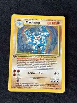 Pokemon TCG Machamp Holo Card Base Set 1st Edition 8/102 - Image 1