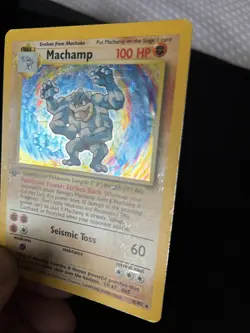Pokemon TCG Machamp Holo Card Base Set 1st Edition 8/102 - Image 2
