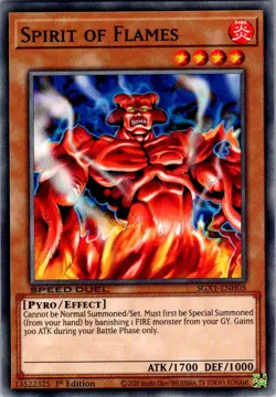 Spirit of Flames Speed Duel GX: Duel Academy Box SGX1-ENH05 Yu-Gi-Oh NM - Image 1