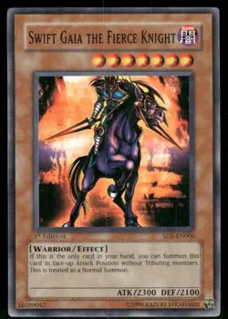 Swift Gaia the Fierce Knight SD5-EN006 SD: Warrior's Triumph Yu-Gi-Oh 1st Ed NM - Image 1
