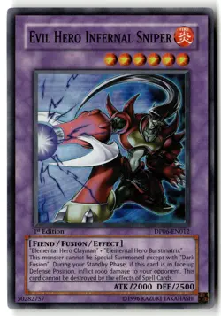 Evil Hero Infernal Sniper DP06-EN012 Super Rare Yu-Gi-Oh 1st Edition LP - Image 1