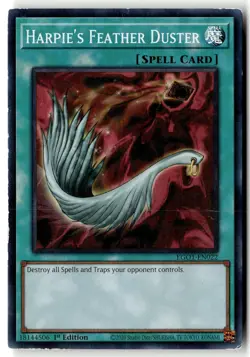 Harpie's Feather Duster EGO1-EN022 Super Rare Yu-Gi-Oh 1st Edition Damaged - Image 1