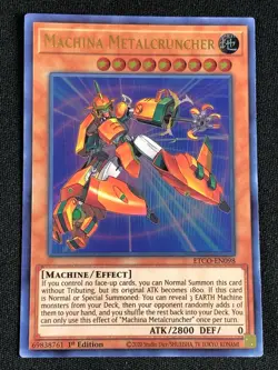 YUGIOH MACHINA METALCRUCHER ETCO-EN098 1ST ULTRA NM - Image 1