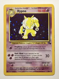 Pokemon TCG Hypno Fossil 8/62 Holo Unlimited Holo Rare - Image 1