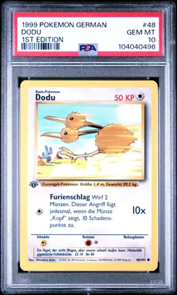 1999 Pokemon Base Set Dodu PSA 10 1.Edition Gem Mint #48 Deutsch - Image 2