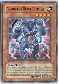 Yugioh - Gladiator Beast Dimacari GLAS-EN023 1st Edition - Gladiator's Assault - Image 1