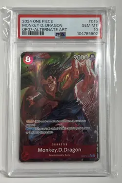 One Piece CCG OP07 EN Monkey D. Dragon 015 Alternate Art Holo 2024 PSA 10 - Image 1