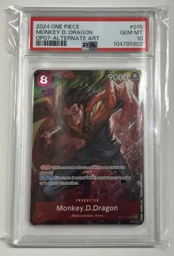 One Piece CCG OP07 EN Monkey D. Dragon 015 Alternate Art Holo 2024 PSA 10 - Image 2