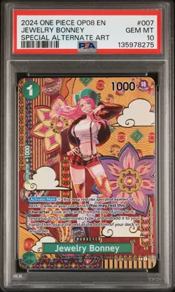 2024 ONE PIECE OP08-TWO LEGENDS SPECIAL ALTERNATE ART #007 JEWELRY BONNEY PSA 10 - Image 1