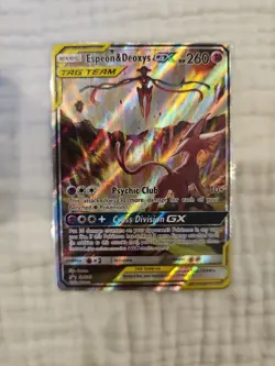 Espeon & Deoxys GX SM240 Tag Team Black Star Promo NM Pokemon TCG - Image 1