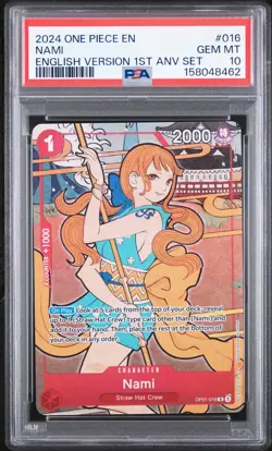 2024 ONE PIECE ENGLISH VERSION 1ST ANNIVERSARY SET #016 NAMI PSA 10 - Image 1