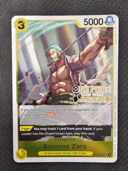One Piece TCG Roronoa Zoro OP10-113 Judge Promo Foil English - Image 1