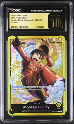 2026 ONE PIECE STARTER DECK ST29-EGGHEAD #001 MONKEY D. LUFFY CGC 10 PRISTINE - Image 1