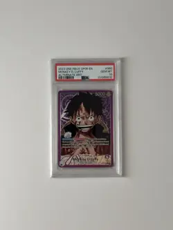 2023 ONE PIECE OP 05 ENG MONKEY D LUFFY ALTERNATE ART PSA 10 - Image 1