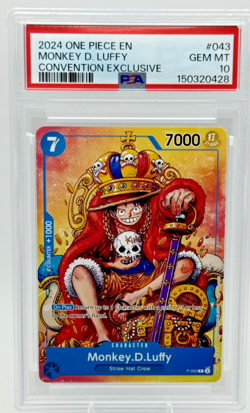 2024 ONE PIECE PROMOS CONVENTION EXCLUSIVE #043 MONKEY D. LUFFY PSA 10 ENGLISH - Image 1