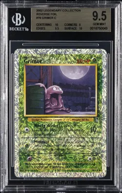 2002 POKEMON LEGENDARY COLLECTION GRIMER #78/110 REVERSE HOLO BGS 9.5 - Image 1