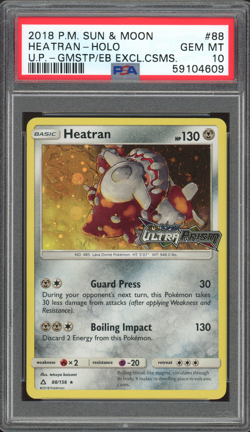2018 Pokemon SM Ultra Prism #88 Heatran PRERELEASE GameStop PSA 10 GEM MINT - Image 1
