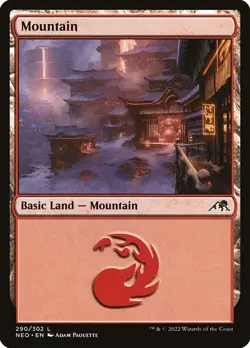 Mountain NonFoil Kamigawa: Neon Dynasty 290 NM MTG - Image 1