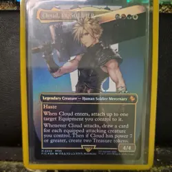 MTG - Cloud, Ex-SOLDIER Borderless Commander: Final Fantasy Foil #202 - Image 1