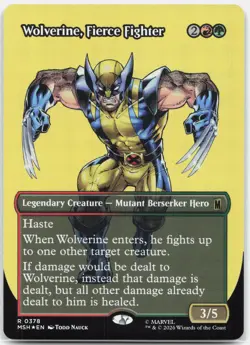 Wolverine, Fierce Fighter (Borderless) R Marvel Super Heroes MSH Foil 378 2026 N - Image 1