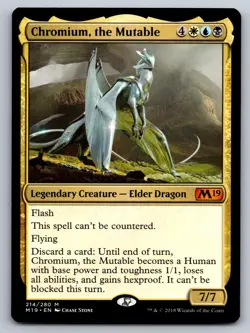 Chromium, the Mutable 214 Mythic Core Set 2019 Magic: The Gathering Near Mint - Image 1