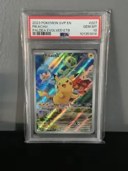 PSA 10 PIKACHU #027 PROMO POKEMON PALDEA EVOLVED ETB 2023 - Image 1