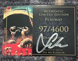 !NEW! MTG Seb McKinnon Damnation Stitched Playmat Signed Autographed Kickstarter - Image 3