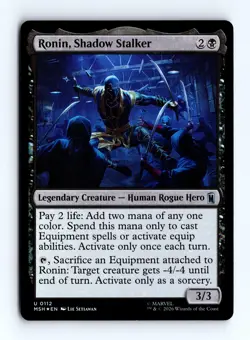 Ronin, Shadow Stalker (Foil) 0112 (U) MTG Marvel Super Heroes (MSH) - Image 1