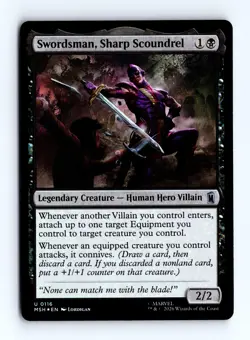Swordsman, Sharp Scoundrel (Foil) 0116 (U) MTG Marvel Super Heroes (MSH) - Image 1