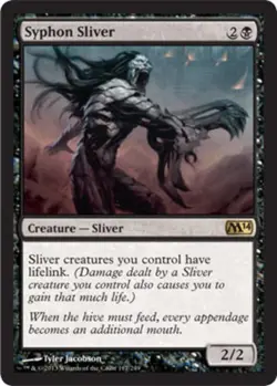 MTG Syphon Sliver - Foil, Light Play, English Magic 2014 - Image 1