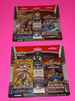Pokemon Sun & Moon Base & Crimson Invasion Booster Packs Lot Of 2 With Pins Read - Image 1