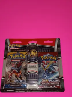 Pokemon Sun & Moon Base & Crimson Invasion Booster Packs Lot Of 2 With Pins Read - Image 2
