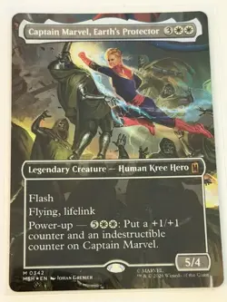 Captain Marvel, Earth's Protector Borderless Marvel Super Heroes Foil 342 - Image 1