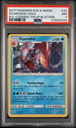 Gyarados - 2017 Pokemon Sun & Moon Cosmos Holo 33/147 - PSA 7 - NEW CERT - POP 5 - Image 1