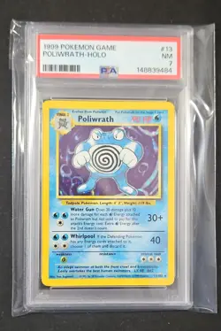 POLIWRATH HOLO 1999 POKEMON GAME 013/102 BASE PSA 7 NM NEW CERT - Image 1