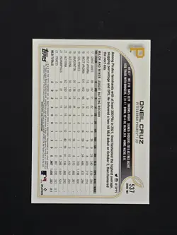 Topps 2022 Series 2 Oneil Cruz RC Image Variation Sitting #537 Pirates - Image 2